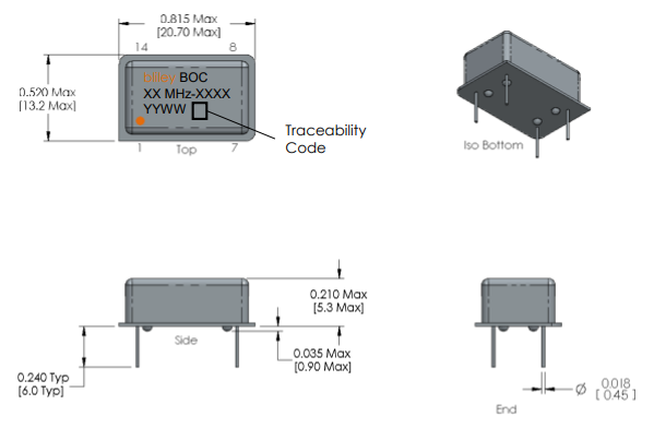 BOCT4-XXMXX-XXXB石英時鐘振蕩器Bliley BOCT4-XXMXX-XXXB石英時鐘振蕩器Bliley