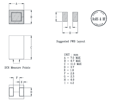 DELTA臺(tái)達(dá)HCME0711F電感器 DELTA臺(tái)達(dá)HCME0711F電感器