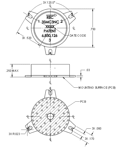 3SMC3NC貼片式大功率環行器 3SMC3NC貼片式大功率環行器