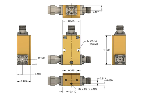QMC-CRYOTEE-0010-FMF低溫偏置T型接頭外形尺寸圖